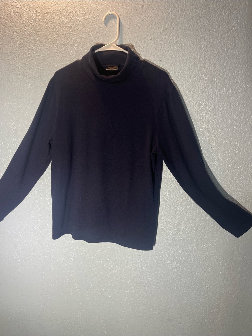 Women's Navy Turtleneck Sweater - Soft Long Sleeve Cowl